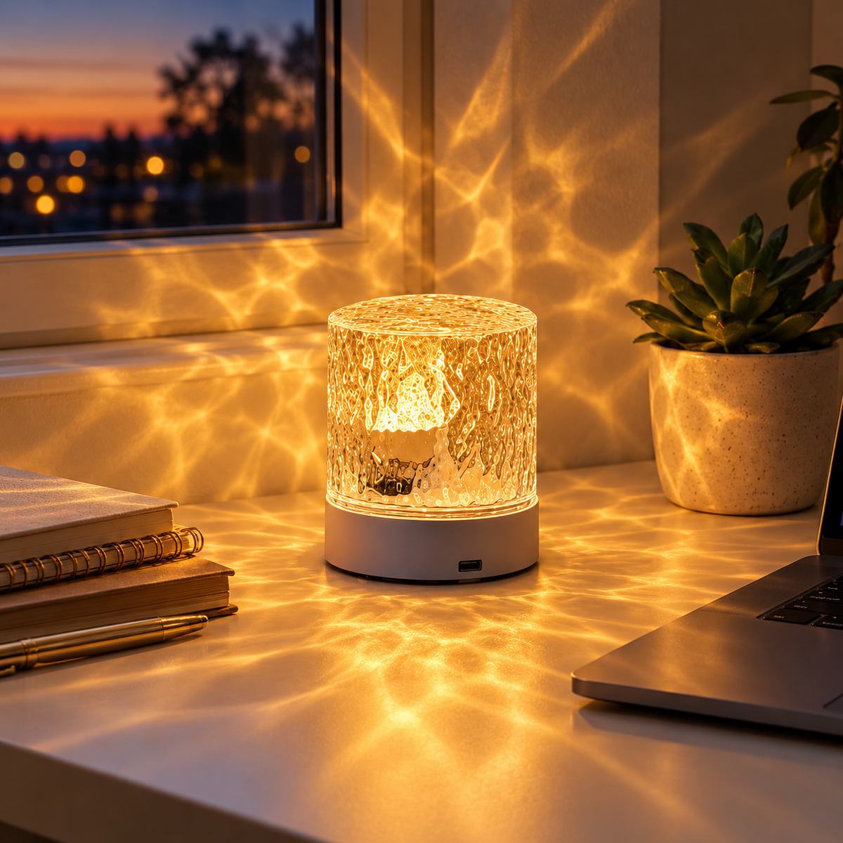 Mistglow Water Ripple Night Light with Remote
