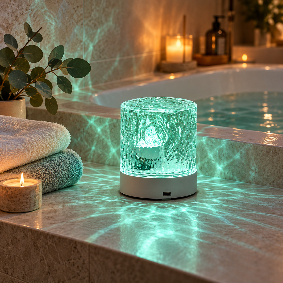 Mistglow Water Ripple Night Light with Remote