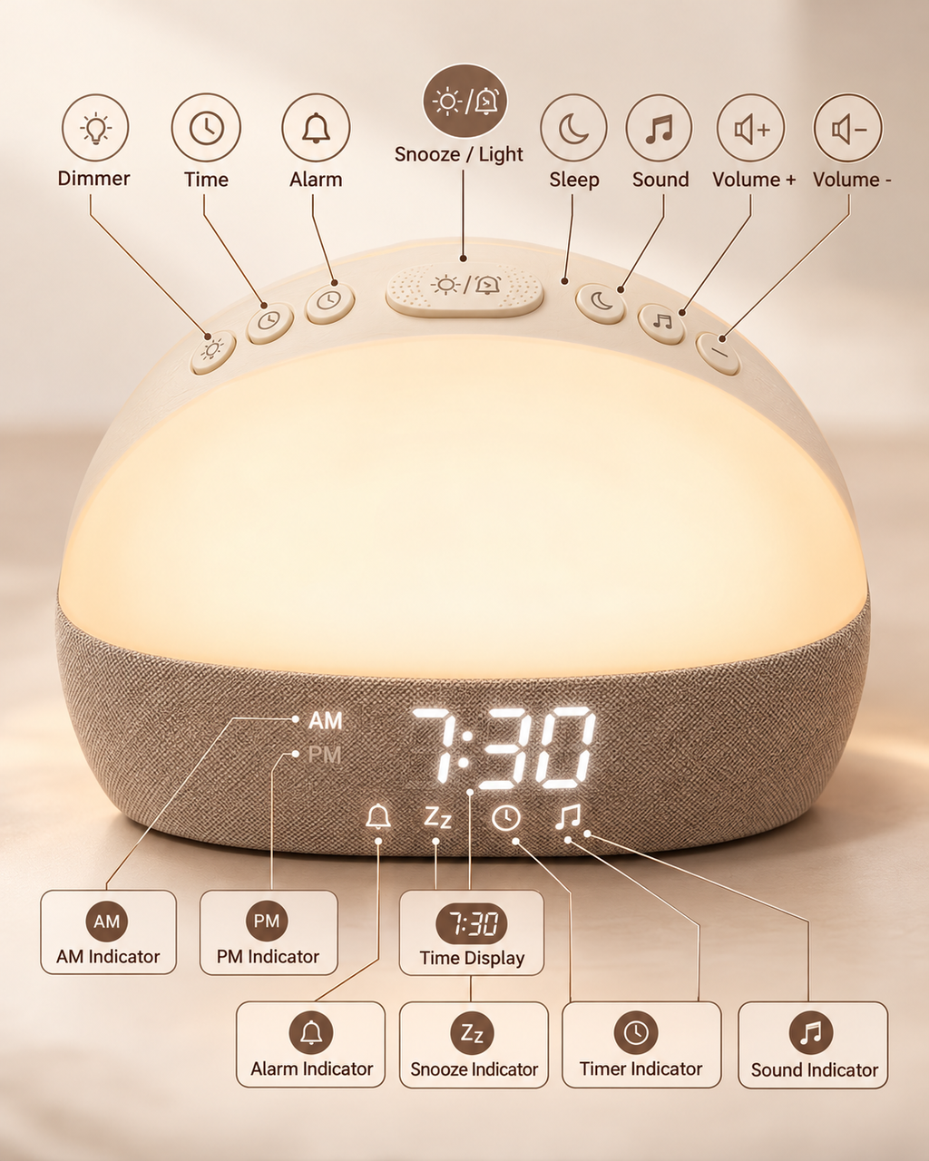 Mistglow Sunrise Alarm Clock with Wake-Up Light