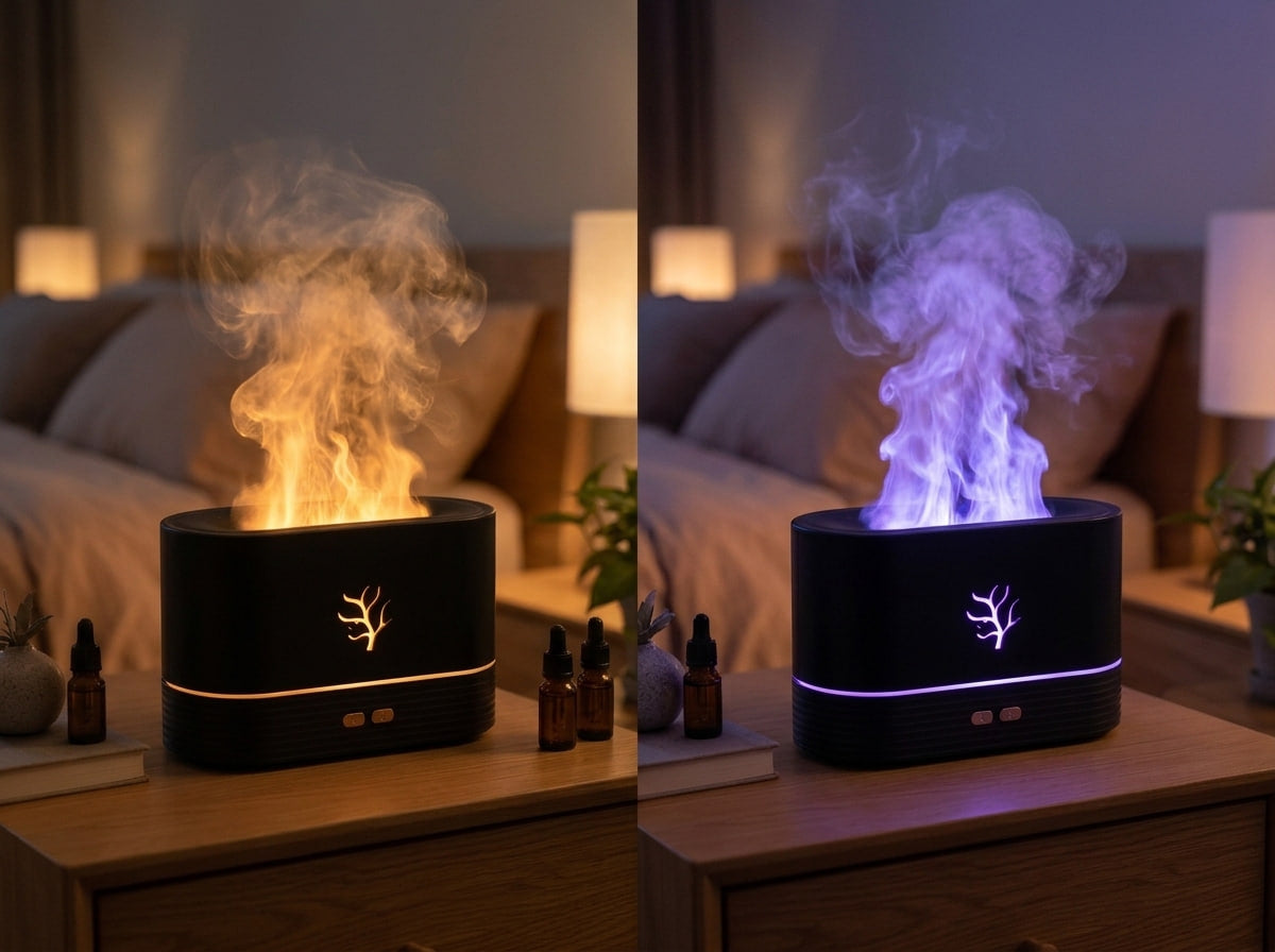Flame effect aroma diffuser, product photo